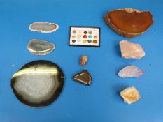 A bag of mixed geological samples  including agate and others