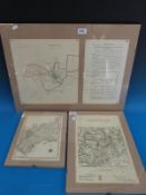 Five framed maps and reports on Cirencester,