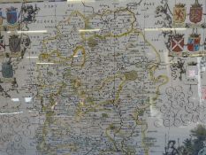 A framed map of Wiltshire from a plate by Jan Jansson (d.