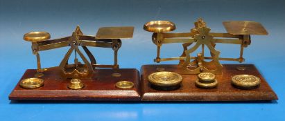 Two sets of probably Setten & Durward brass letter scales,