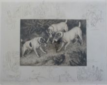 Frank Paton signed etching 'Not At Home',