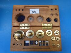 A cased set of weights,