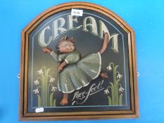 Two novelty display signs, one for 'Dinner is Served', with a pig with violin,