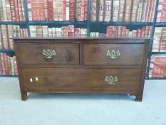 A 19thC mahogany low chest of drawers (W106 x H53cm)