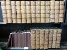 Fine bindings; 'The Works of Charles Dickens' with leather spines,