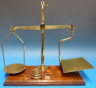A set of De Grave Short Fanner & Co postage scales, marked to pan GPO with broad arrow,