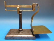 A Joseph & Edward Radcliffe cantilever letter scale on rectangular cast iron base