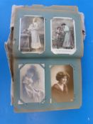 Vintage postcard album including cards of the guard room at Somerset Barracks,