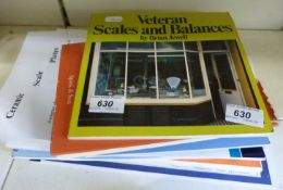 A quantity of weights and scales-related books etc,