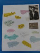 A quantity of signatures to include Eric Morecambe, Dickie Davis, Bill Simpson, Dennis Waterman