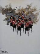 Brandon pair of framed oils on board of 19thC battle scenes,