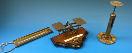 A set of postal scales and weights,