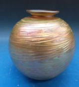 Denizen glass R Wynne gold 'Hastre' globe vase