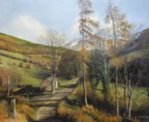 M L Tribe two oils on canvas of rural scenes (50cm x 60cm and 66cm x 81cm)