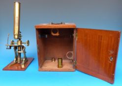 A Chadburn & Son microscope marked 'Opticians to HRH the late Prince Consort' microscope in case