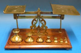 An set of John Heath Birmingham postage scales with postage rates to pan,