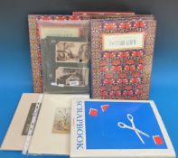 Six albums of art related postcards and Arts and Crafts prints including Arthur Rackham