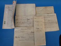 Six indentures largely relating to leasing of properties around Surrey in the late 19thC together