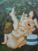 Beryl Cook signed print 'Birthday Cake' 42/650 (50 x 36.