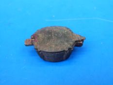 A copper alloy medieval weight box,