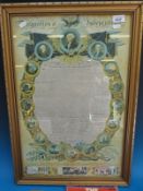A July 4th 1976 200th anniversary Declaration of Independence commemorative poster,