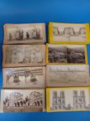 A collection of stereoscopic viewer slides to include Paris scenes, UK and North Wales, New York,