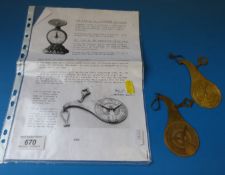 A Hall's second patent pendulum letter scale stamped J & R McRaith Glasgow and another similar