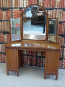 A Swedish oak twin pedestal dressing table,