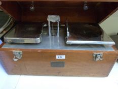 A cased set of Buckinghamshire W & T Avery 20lb inspector's scales,