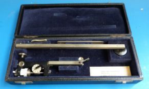 A cased Allbrit fixed arm planimeter