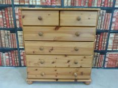 A pine chest of two over four drawers (H90 x W82 x D38cm)