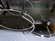 An Art Deco two tier mirrored tea trolley