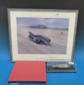 Michael Turner print 'The First Official Thrust SSC Print' signed by Andy Green and Richard Noble