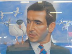 A signed picture 'Study of Eric Cantona' limited edition 16/100 together with a signed print 'The