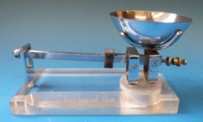 A set of modern chrome and perspex postage or similar scales,