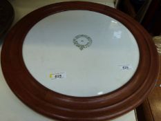 A Juggins ceramic scale pan by Copeland (approximately 38cm diameter) in wall hanging frame