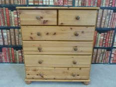 A pine chest of two over four drawers (H90 x W82 x D38cm)