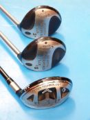 Three Callaway golf clubs, an FT rescue and two Big Bertha Steelhead, plus woods 3 & 5,