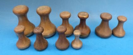 A collection of brass / bronze weights inc Avery,