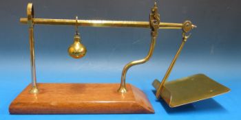 A set of W&T Avery limited cantilever letter scales on wooden base