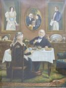 A picture of a Victorian lady and gentleman together with a print (39.