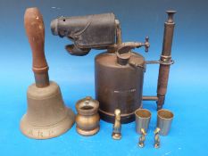 An Air Raid Bell marked ARP and J.B.