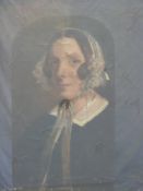 A pair of oil on canvas paintings of a gentleman and a lady, gilt frames, unsigned,