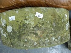 A D-end natural stone trough (width 59cm)