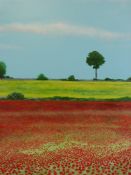 Roy Wallis: Acrylic on canvas 'Poppy & Rapeseed near Bath' signed and dated 12 lower left and