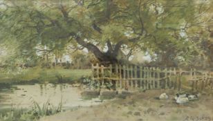 John Gutteridge Sykes: Watercolour 'Fish Pond,