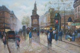 Kevin Peeters: Oil on canvas street scene,