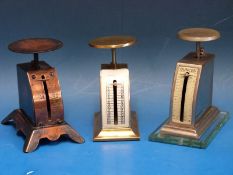 Three various bow fronted letter scales,
