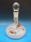 A silver plate mounted ewer and a similar plated hobnail cut glass claret jug