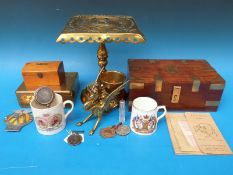 Two commemorative mugs, a WWI medal awarded to 110320 Pte J.
